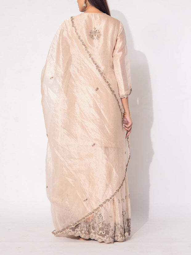 Peach Organza Tissue Suit Set