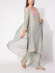Grey Tissue Suit Set
