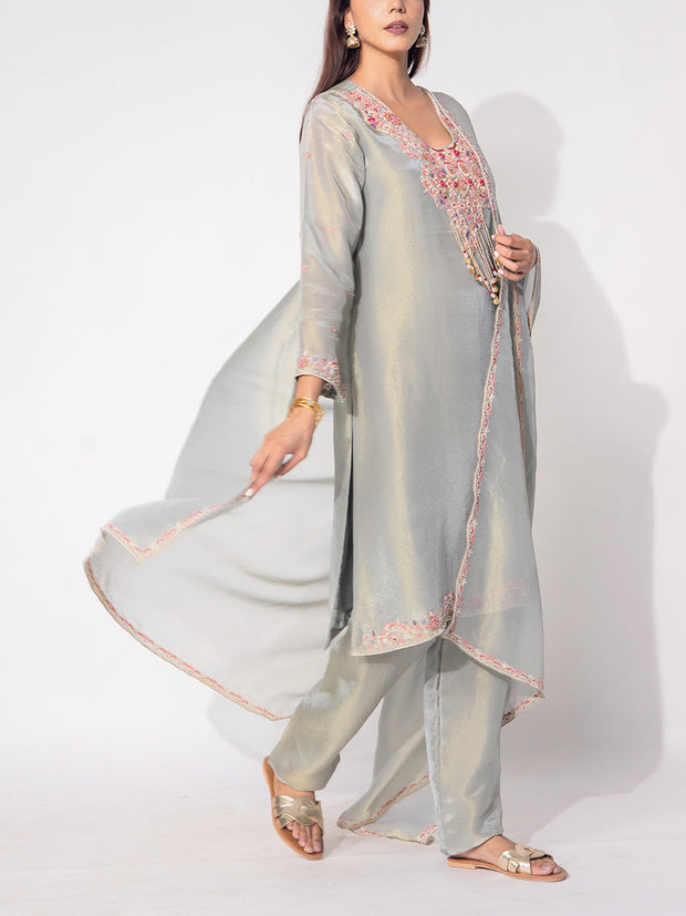 Grey Tissue Suit Set