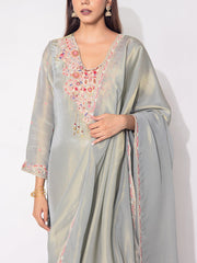 Grey Tissue Suit Set