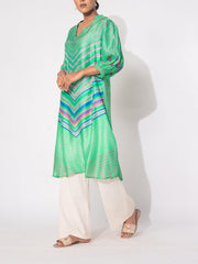 Green Vasansi Silk Kurta