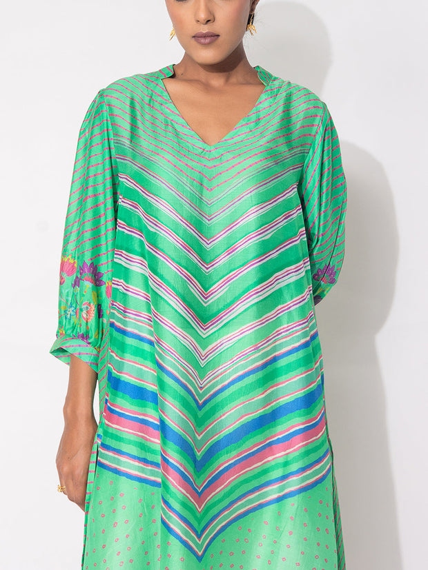 Green Vasansi Silk Kurta