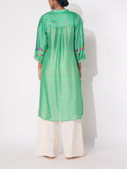 Green Vasansi Silk Kurta