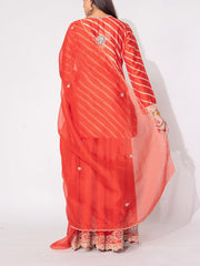 Orange Silk Sharara Set