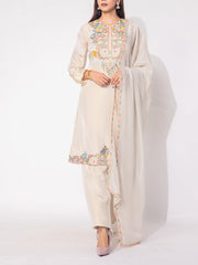 Off-white Tissue Sharara Set