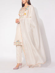 Off-white Tissue Sharara Set