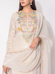 Off-white Tissue Sharara Set