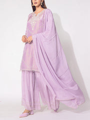Purple Tissue Sharara Set