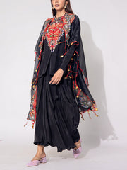 Black Organza Tissue Jacket Set