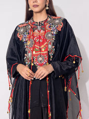 Black Organza Tissue Jacket Set