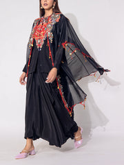Black Organza Tissue Jacket Set