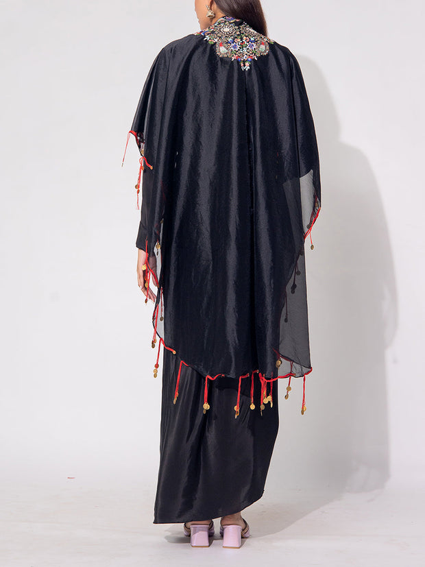 Black Organza Tissue Jacket Set