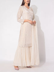 Off-white Tissue Sharara Set