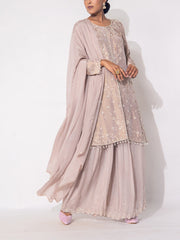 Light Brown Tissue Sharara Set