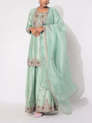 Mint Green Silk Suit Set