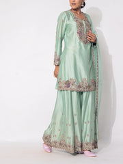 Mint Green Silk Suit Set