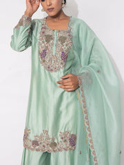 Mint Green Silk Suit Set