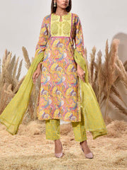 Grass Green Cotton Suit Set
