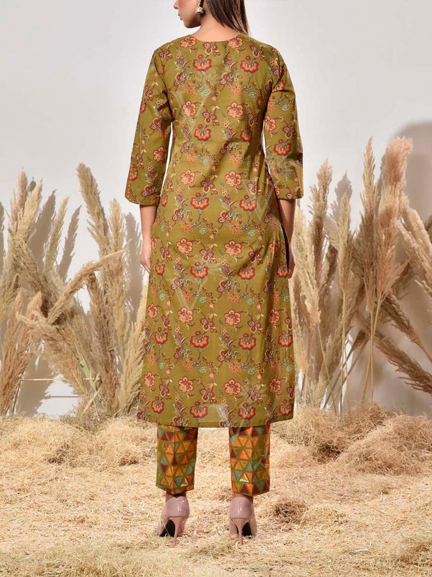 Green Cotton Suit Set