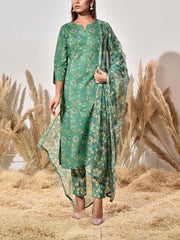 Green Cotton Suit Set