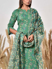 Green Cotton Suit Set