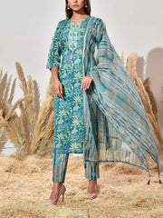 Teal Cotton Suit Set
