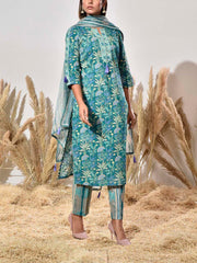 Teal Cotton Suit Set