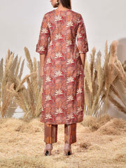 Brown Cotton Suit Set
