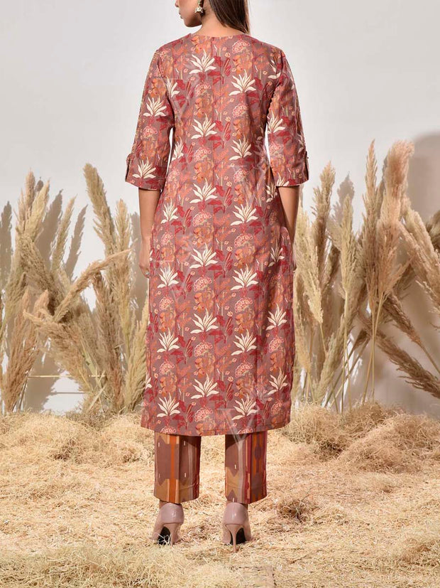 Brown Cotton Suit Set