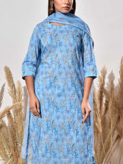 Sky Blue Cotton Suit Set