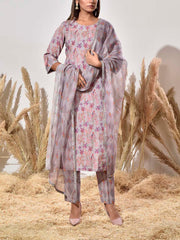 Grey Cotton Suit Set