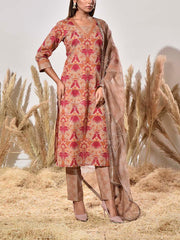 Brown Cotton Suit Set