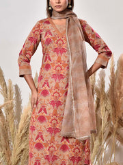 Brown Cotton Suit Set