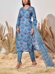 Blue Cotton Suit Set