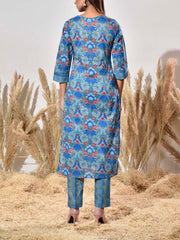 Blue Cotton Suit Set