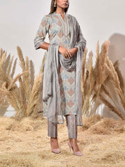 Grey Cotton Suit Set
