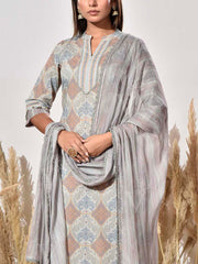 Grey Cotton Suit Set