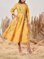Yellow Printed Cotton Dress