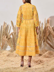 Yellow Printed Cotton Dress