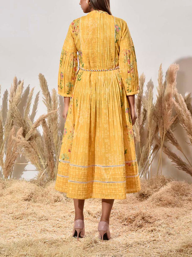 Yellow Printed Cotton Dress