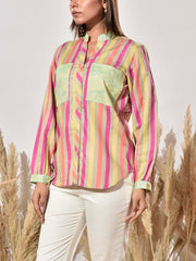 Multi Color Cotton Printed Shirt