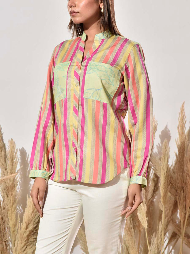 Multi Color Cotton Printed Shirt