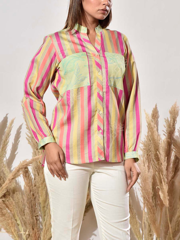 Multi Color Cotton Printed Shirt
