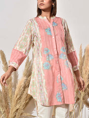Pink and Cream Dobby Cotton Shirt