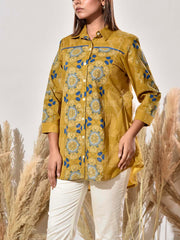 Green Cotton Printed Shirt