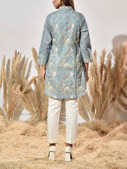 Blue Cotton Printed Shirt