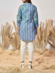 Blue Cotton Printed Shirt