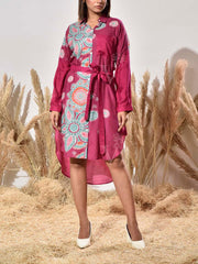 Pink Vasansi Silk Printed Dress
