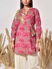 Pink Cotton Printed Top