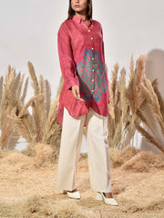 Red Vasansi Silk Printed Shirt